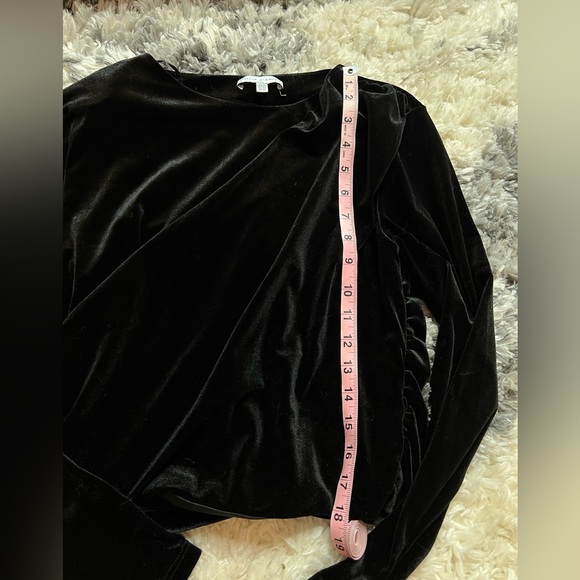 Maison D’Amelie Black Velvet Wrap Top - Picture 3 of 5